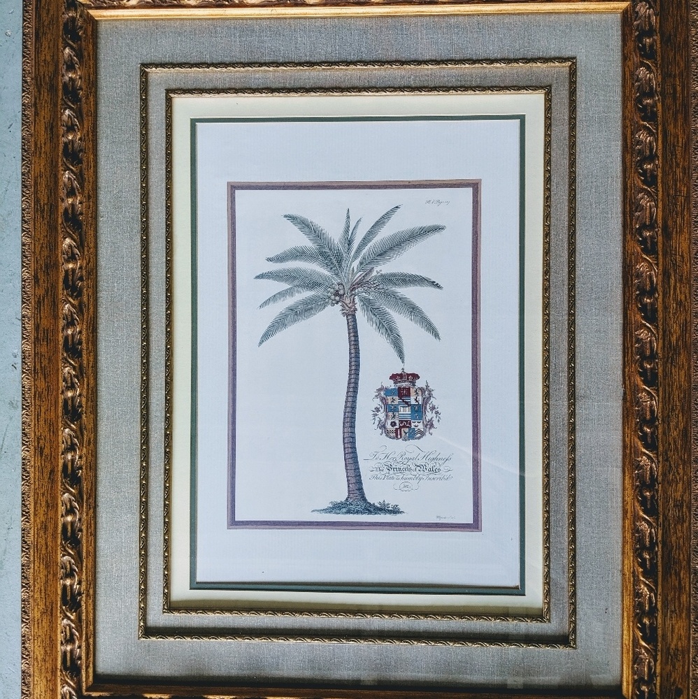 Palm tree in gold frame